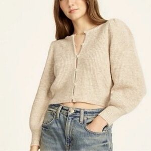 J.Crew - Alpaca Merino Wool Blend Beige Cardigan Button Front Size S